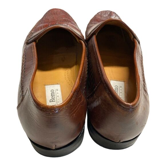 San Remo Platinum Men's Brown Leather Loafers Shoes sz 10 Made in Spain - Picture 7 of 9